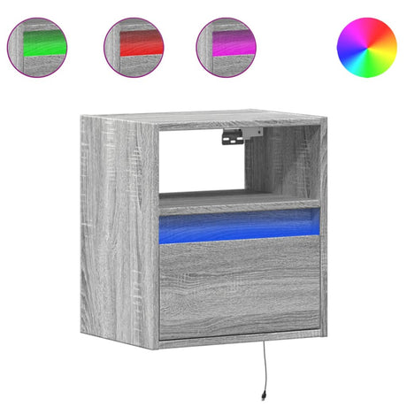 Vidaxl tv-wandmeubels met led 2 st 41x31x45 cm grijs sonoma eikenkleur