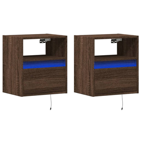 Vidaxl tv-wandmeubels met led 2 st 41x31x45 cm bruin eikenkleurig