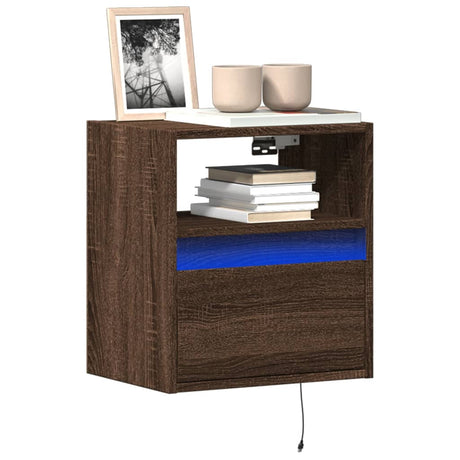 Vidaxl tv-wandmeubels met led 2 st 41x31x45 cm bruin eikenkleurig