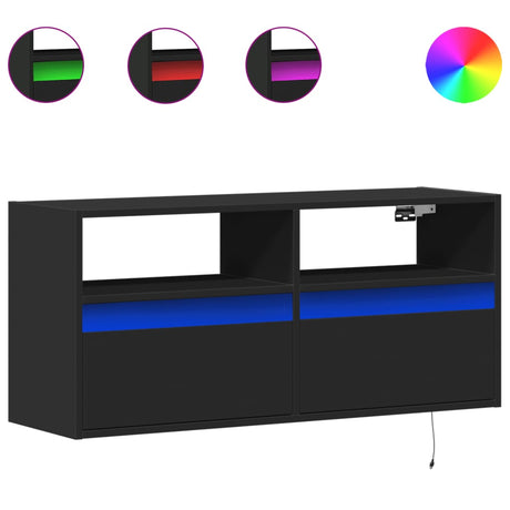 Vidaxl tv-wandmeubel met led-verlichting 100x31x45 cm zwart