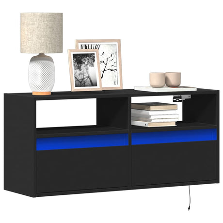 Vidaxl tv-wandmeubel met led-verlichting 100x31x45 cm zwart
