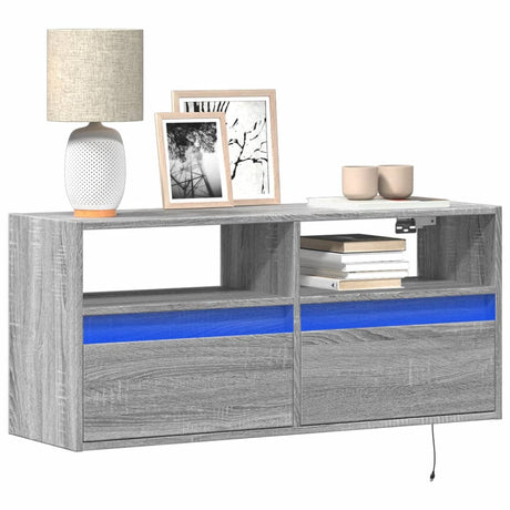 Vidaxl tv-wandmeubel met led-verlichting 100x31x45 cm grijs sonoma