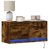 Vidaxl tv-wandmeubel met led-verlichting 80x31x35 cm gerookt eiken