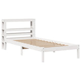 Vidaxl bedframe zonder matras massief grenenhout wit 75x190 cm