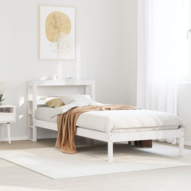 Vidaxl bedframe zonder matras massief grenenhout wit 75x190 cm