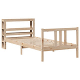 Vidaxl bedframe met hoofdbord massief grenenhout 90x190 cm