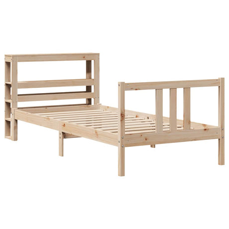 Vidaxl bedframe met hoofdbord massief grenenhout 90x190 cm