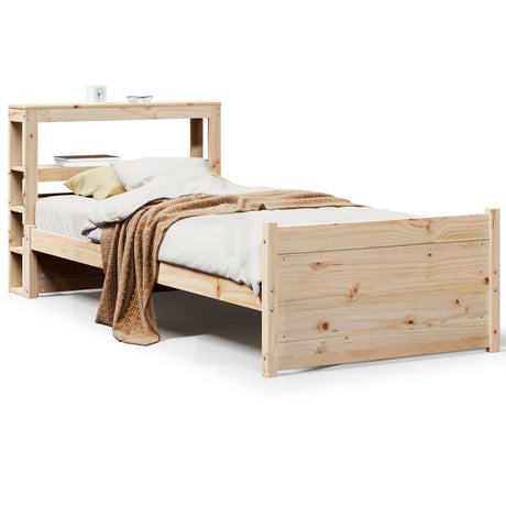 Vidaxl bedframe met hoofdbord massief grenenhout 75x190 cm