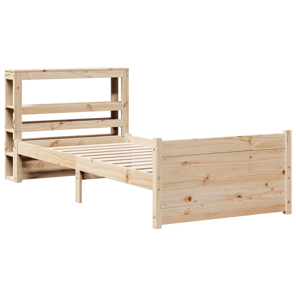 Vidaxl bedframe met hoofdbord massief grenenhout 75x190 cm