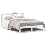 Vidaxl bedframe met hoofdbord massief grenenhout wit 120x190 cm