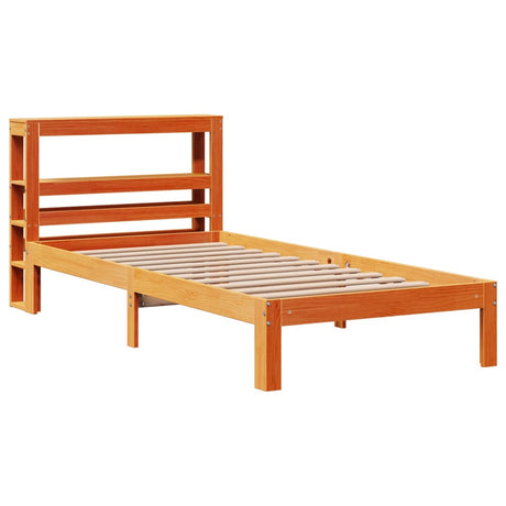 Vidaxl bedframe zonder matras massief grenenhout wasbruin 75x190 cm