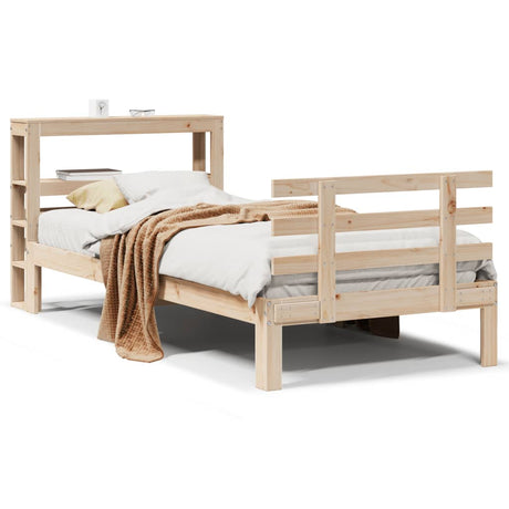 Vidaxl bedframe met hoofdbord massief grenenhout 75x190 cm