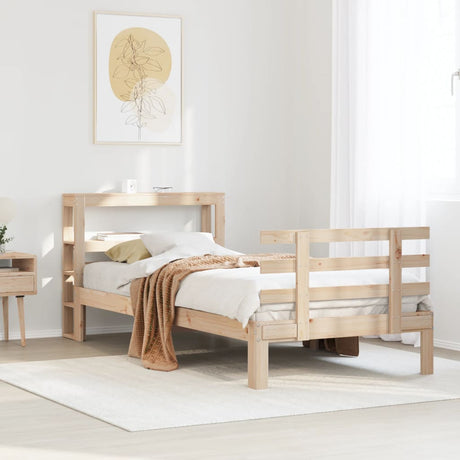 Vidaxl bedframe met hoofdbord massief grenenhout 90x200 cm
