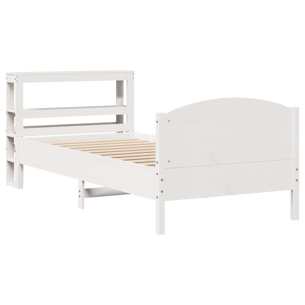 Vidaxl bedframe zonder matras massief grenenhout wit 75x190 cm