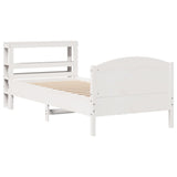 Vidaxl bedframe zonder matras massief grenenhout wit 75x190 cm