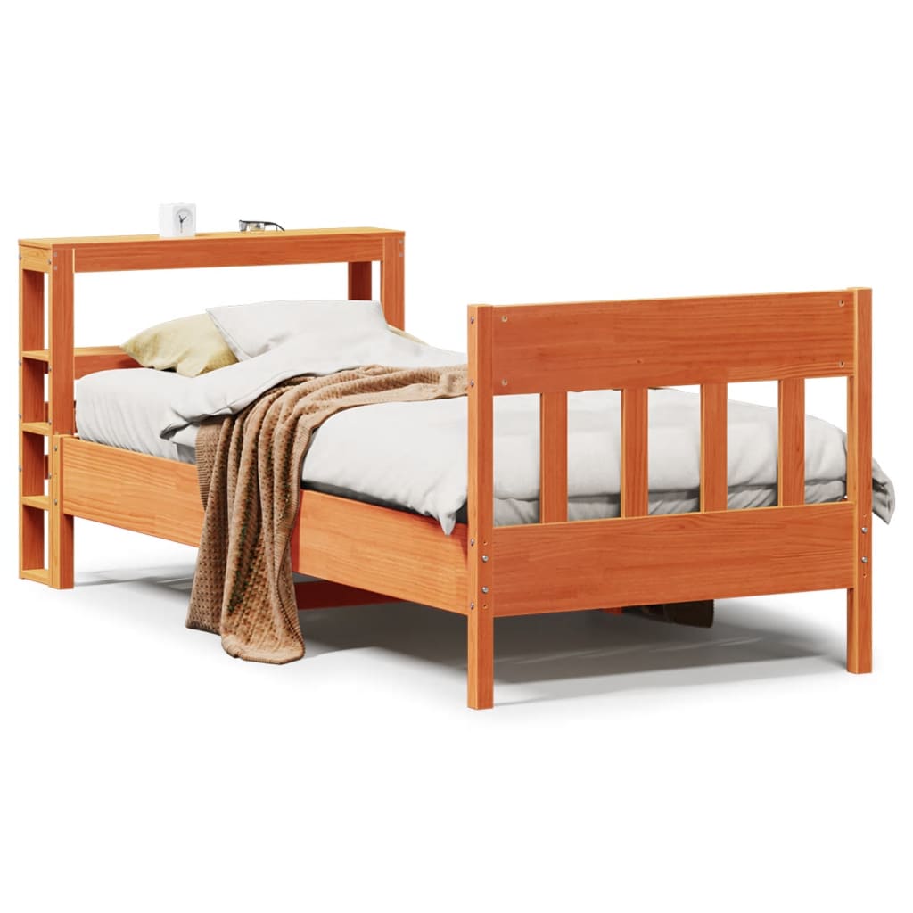 Vidaxl bedframe zonder matras massief grenenhout wasbruin 75x190 cm