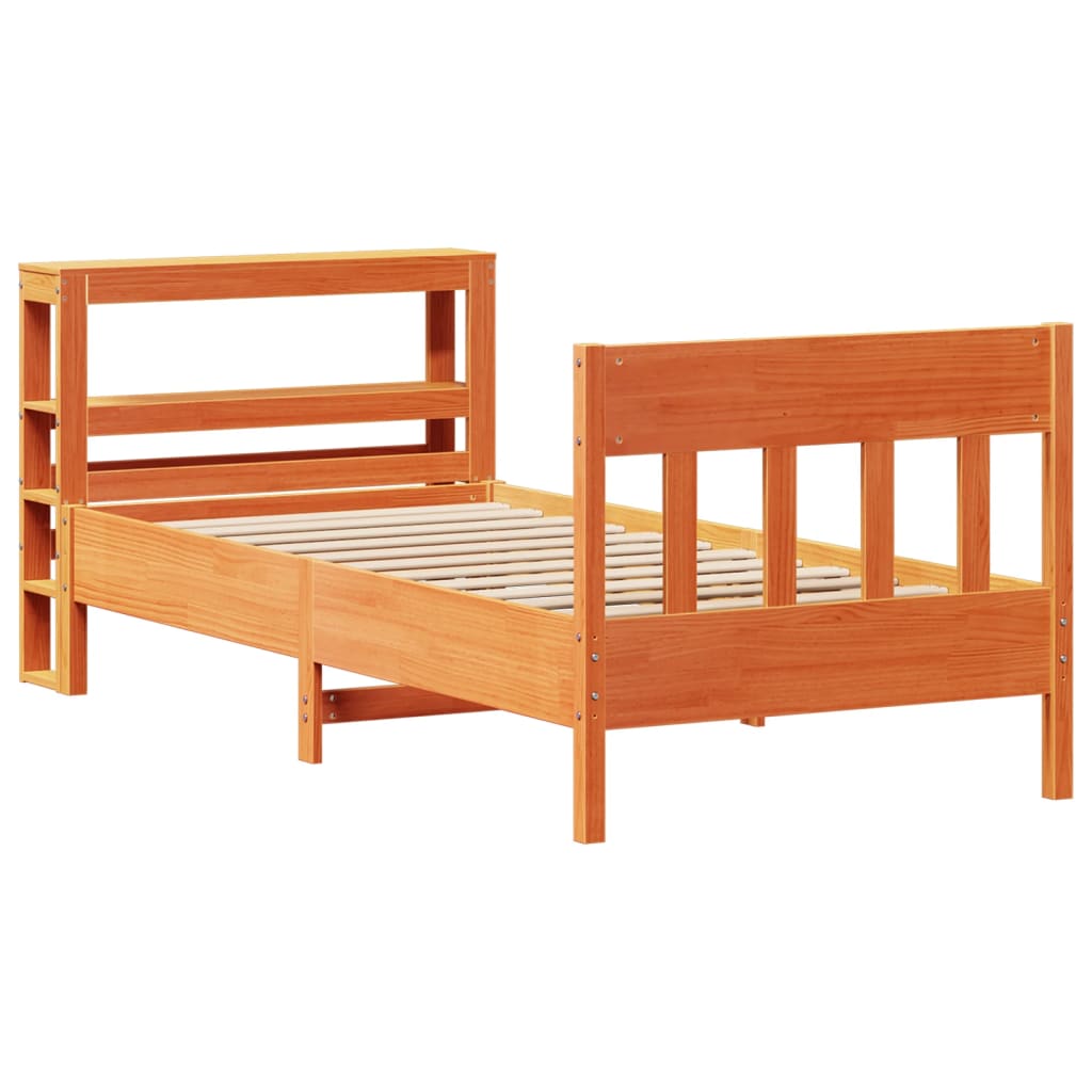 Vidaxl bedframe zonder matras massief grenenhout wasbruin 75x190 cm