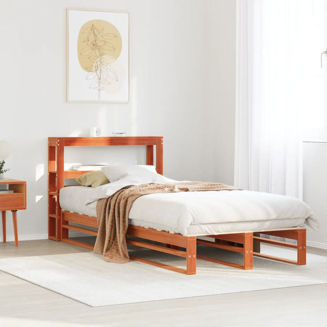 Vidaxl bedframe zonder matras massief grenenhout wasbruin 100x200 cm