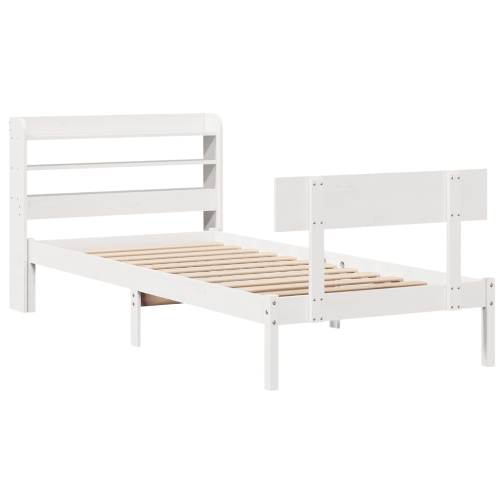 Vidaxl bedframe zonder matras massief grenenhout wit 90x190 cm