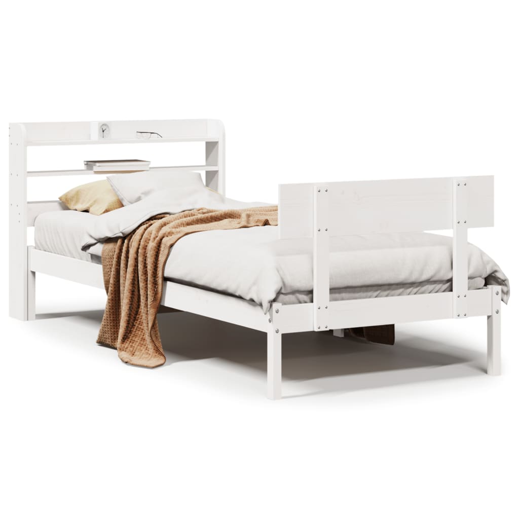 Vidaxl bedframe zonder matras massief grenenhout wit 140x200 cm