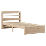 Vidaxl bedframe met hoofdbord massief grenenhout 75x190 cm