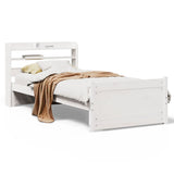 Vidaxl bedframe met hoofdeinde zonder matras 90x190 cm wit
