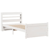 Vidaxl bedframe met hoofdeinde zonder matras 90x190 cm wit