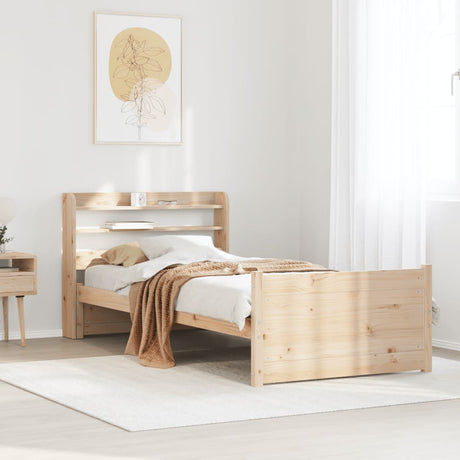Vidaxl bedframe met hoofdbord massief grenenhout 90x200 cm