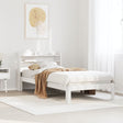 Vidaxl bedframe met hoofdbord massief grenenhout wit 75x190 cm