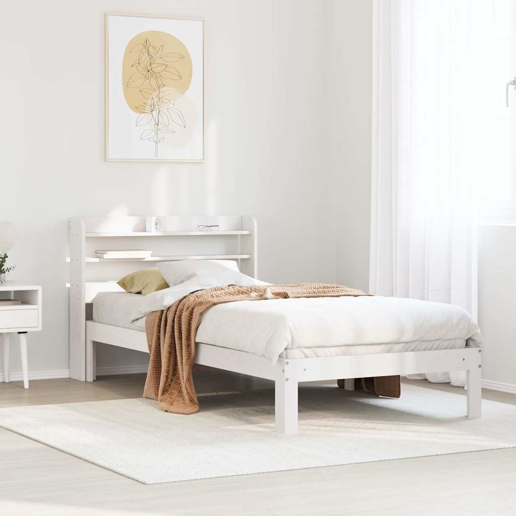 Vidaxl bedframe met hoofdeinde zonder matras 90x200 cm wit