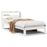 Vidaxl bedframe met hoofdeinde zonder matras 100x200 cm wit