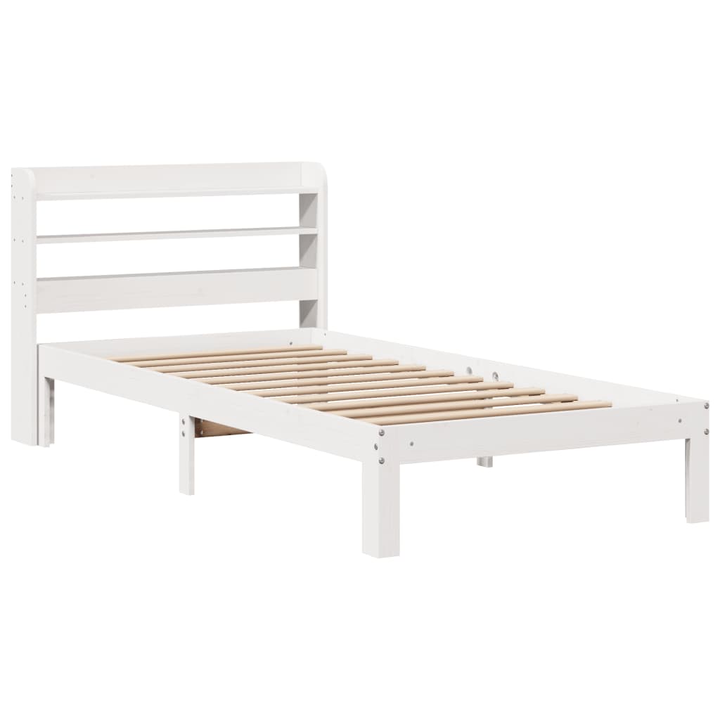 Vidaxl bedframe met hoofdeinde zonder matras 100x200 cm wit