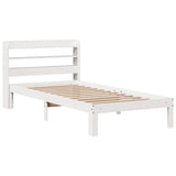 Vidaxl bedframe met hoofdeinde zonder matras 100x200 cm wit