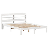 Vidaxl bedframe met hoofdbord massief grenenhout wit 150x200 cm