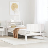 Vidaxl bedframe met hoofdeinde zonder matras 100x200 cm wit