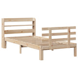 Vidaxl bedframe met hoofdbord massief grenenhout 90x190 cm
