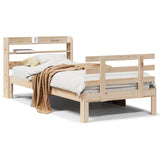 Vidaxl bedframe met hoofdbord massief grenenhout 100x200 cm