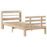 Vidaxl bedframe met hoofdbord massief grenenhout 100x200 cm