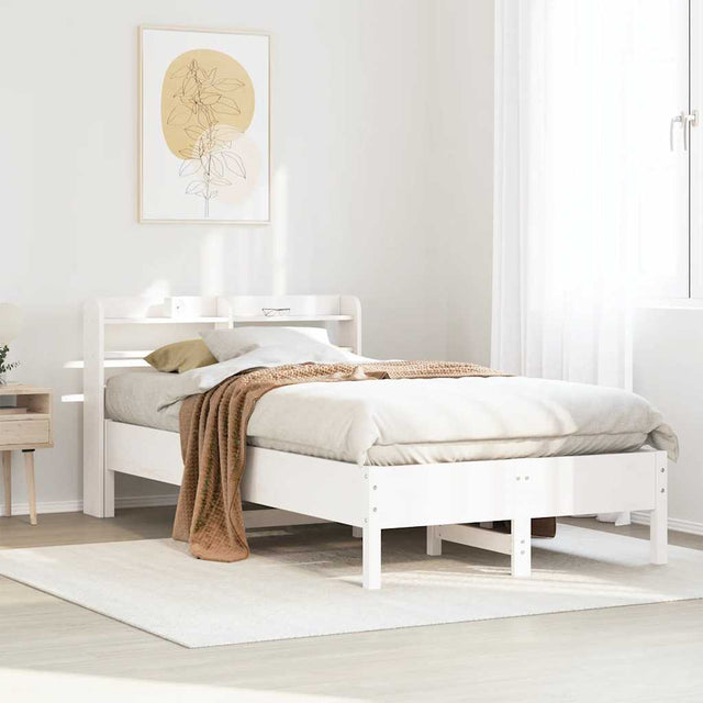 Vidaxl bedframe zonder matras massief grenenhout wit 140x200 cm