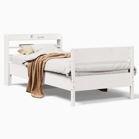 Vidaxl bedframe zonder matras massief grenenhout wit 90x190 cm