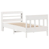 Vidaxl bedframe zonder matras massief grenenhout wit 75x190 cm