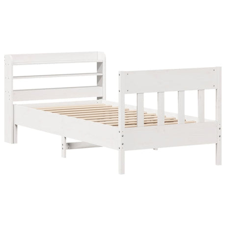 Vidaxl bedframe zonder matras massief grenenhout wit 75x190 cm