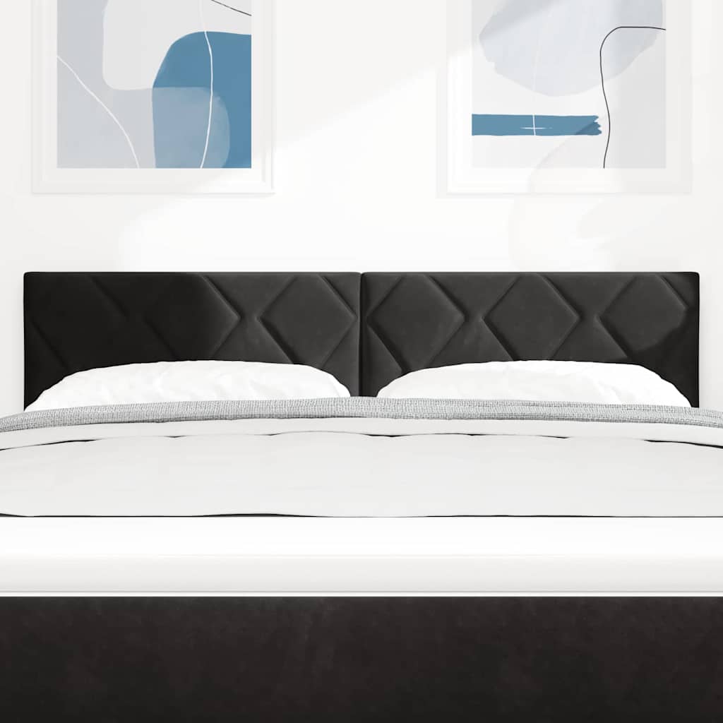 Vidaxl led hoofdbord zwart 144 cm fluweel