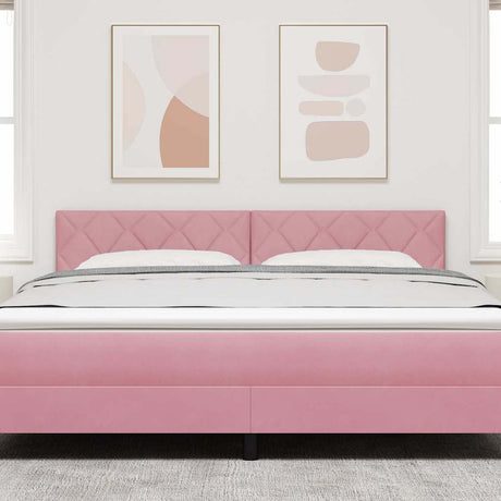 Vidaxl led hoofdbord roze 180 cm fluweel