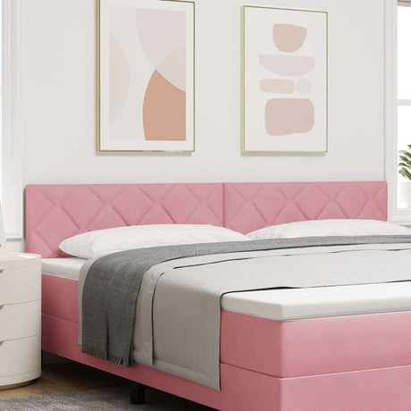 Vidaxl led hoofdbord roze 200 cm fluweel