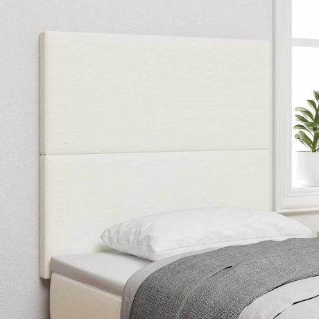 Vidaxl led hoofdbord met led-stripverlichting crème 80 cm katoen stof