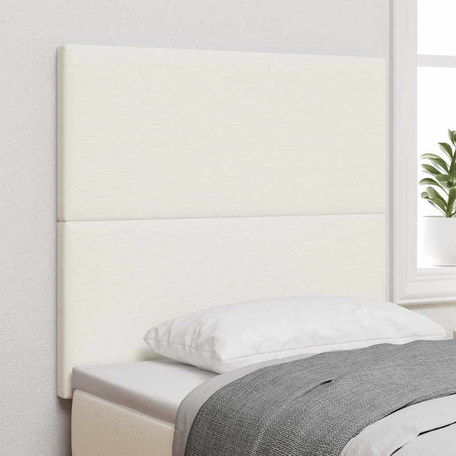 Vidaxl led hoofdbord met led-stripverlichting crème 80 cm katoen stof