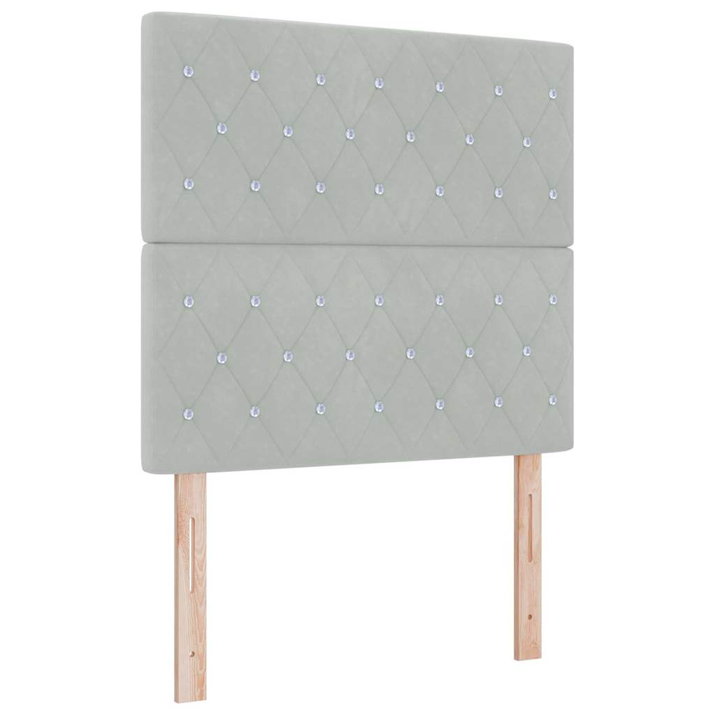 Vidaxl led hoofdbord met led-stripverlichting lichtgrijs 80 cm fluweel