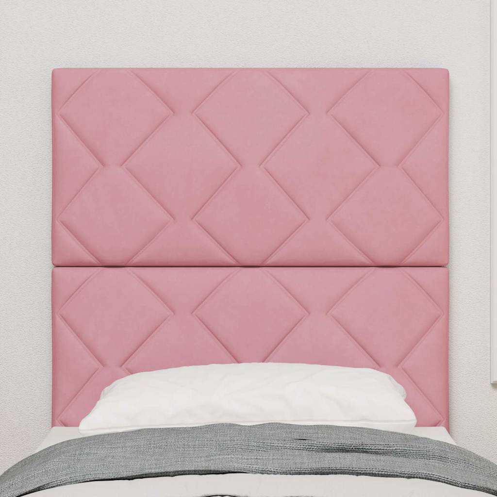 Vidaxl led hoofdbord roze 80 cm fluweel