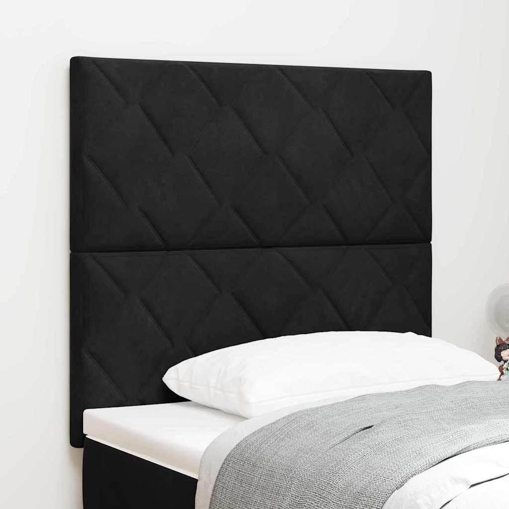 Vidaxl led hoofdbord zwart 90 cm fluweel
